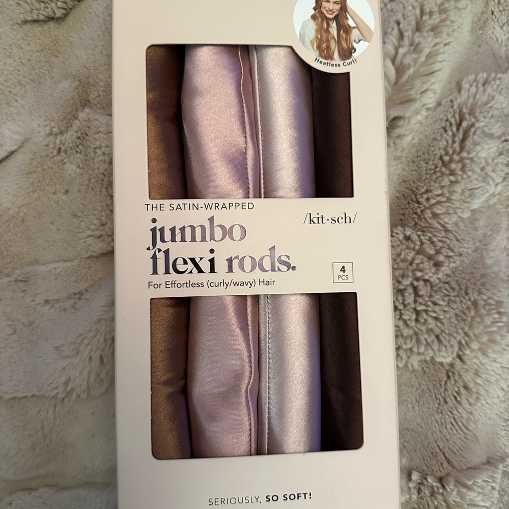 Kitsch Satin Flexi Rods in Pink and Tan